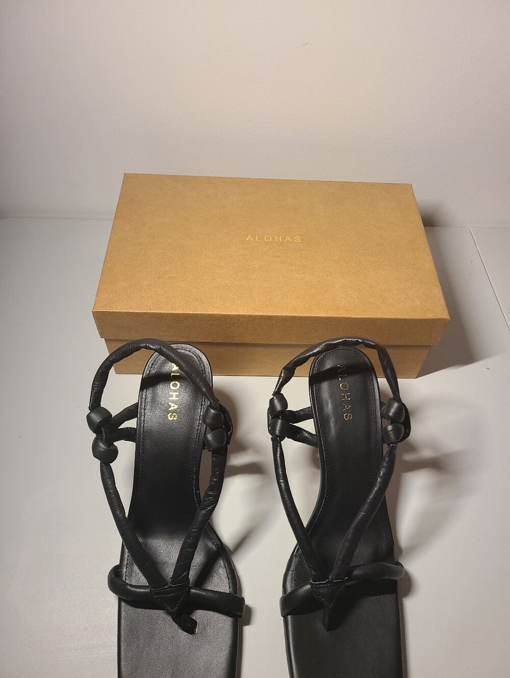 Alohas - Sheila Black High Heel Sandals Womens Size 8.5 (39) - Picture 6 of 11